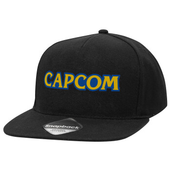 Capcom, Καπέλο Ενηλίκων Flat Snapback Μαύρο, (POLYESTER, ΕΝΗΛΙΚΩΝ, UNISEX, ONE SIZE)