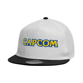 Capcom, Καπέλο παιδικό Flat Snapback, Λευκό (100% ΒΑΜΒΑΚΕΡΟ, ΠΑΙΔΙΚΟ, UNISEX, ONE SIZE)