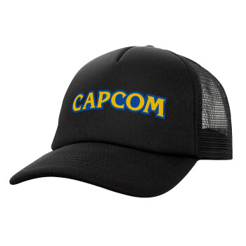 Capcom, Καπέλο Ενηλίκων Soft Trucker με Δίχτυ Μαύρο (POLYESTER, ΕΝΗΛΙΚΩΝ, UNISEX, ONE SIZE)