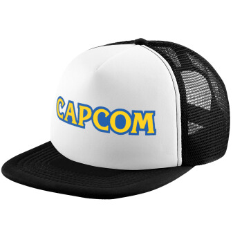 Capcom, Καπέλο παιδικό Soft Trucker με Δίχτυ ΜΑΥΡΟ/ΛΕΥΚΟ (POLYESTER, ΠΑΙΔΙΚΟ, ONE SIZE)