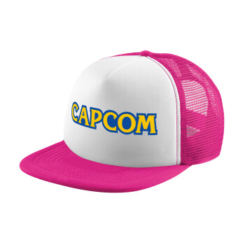 Capcom, Καπέλο παιδικό Soft Trucker με Δίχτυ ΡΟΖ/ΛΕΥΚΟ (POLYESTER, ΠΑΙΔΙΚΟ, ONE SIZE)