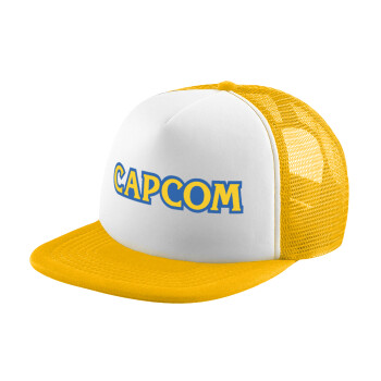 Capcom, Καπέλο παιδικό Soft Trucker με Δίχτυ ΚΙΤΡΙΝΟ/ΛΕΥΚΟ (POLYESTER, ΠΑΙΔΙΚΟ, ONE SIZE)