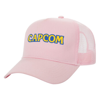 Capcom, Καπέλο Ενηλίκων Structured Trucker, με Δίχτυ, ΡΟΖ (100% ΒΑΜΒΑΚΕΡΟ, ΕΝΗΛΙΚΩΝ, UNISEX, ONE SIZE)