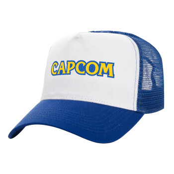 Capcom, Καπέλο Ενηλίκων Structured Trucker, με Δίχτυ, ΛΕΥΚΟ/ΜΠΛΕ (100% ΒΑΜΒΑΚΕΡΟ, ΕΝΗΛΙΚΩΝ, UNISEX, ONE SIZE)