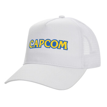 Capcom, Καπέλο Ενηλίκων Structured Trucker, με Δίχτυ, ΛΕΥΚΟ (100% ΒΑΜΒΑΚΕΡΟ, ΕΝΗΛΙΚΩΝ, UNISEX, ONE SIZE)