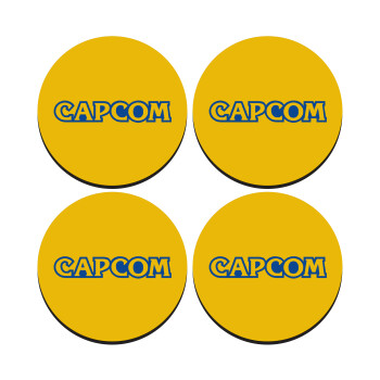Capcom, SET of 4 round wooden coasters (9cm)