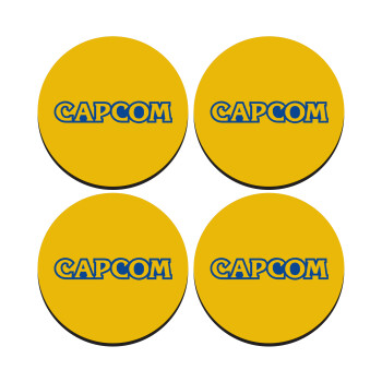 Capcom, SET of 4 round wooden coasters (9cm)