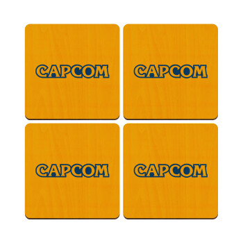 Capcom, ΣΕΤ x4 Σουβέρ ξύλινα τετράγωνα plywood (9cm)