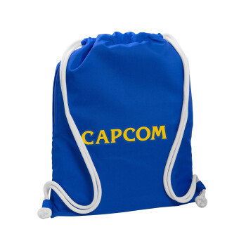 Capcom, Τσάντα πλάτης πουγκί GYMBAG Μπλε, με τσέπη (40x48cm) & χονδρά κορδόνια