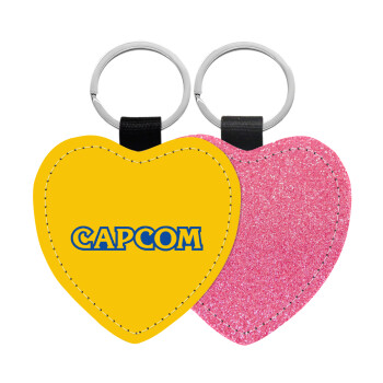 Capcom, Μπρελόκ PU δερμάτινο glitter καρδιά ΡΟΖ