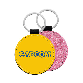 Capcom, Μπρελόκ Δερματίνη, στρογγυλό ΡΟΖ (5cm)