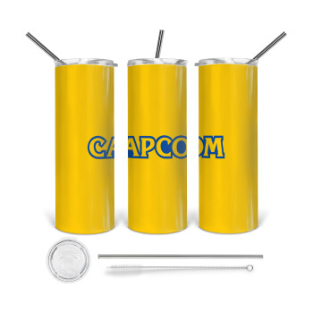 Capcom, 360 Eco friendly stainless steel tumbler 600ml, with metal straw & cleaning brush