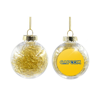 Capcom, Χριστουγεννιάτικη μπάλα δένδρου διάφανη με χρυσό γέμισμα 8cm