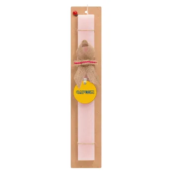 Capcom, Easter Set, wooden keychain & scented flat Easter candle (30cm) (PINK)