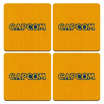 Capcom, ΣΕΤ x4 Σουβέρ ξύλινα τετράγωνα plywood (9cm)