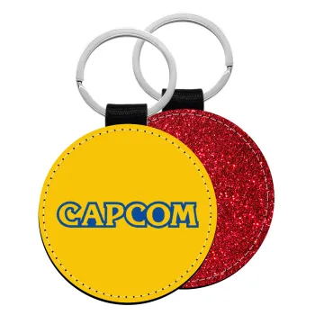 Capcom, Μπρελόκ Δερματίνη, στρογγυλό ΚΟΚΚΙΝΟ (5cm)