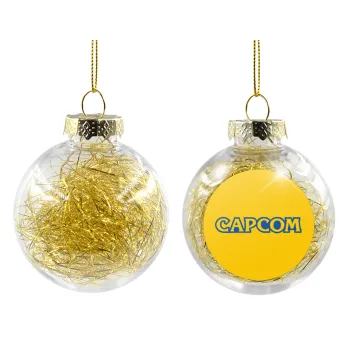 Capcom, Transparent Christmas tree ball ornament with gold filling 8cm