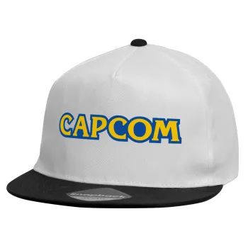 Capcom, Καπέλο παιδικό Flat Snapback, Λευκό (100% ΒΑΜΒΑΚΕΡΟ, ΠΑΙΔΙΚΟ, UNISEX, ONE SIZE)