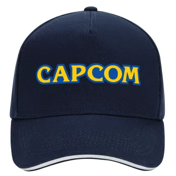 Capcom, DRILL Καπέλο Ενηλίκων Ultimate ΜΠΛΕ/ΛΕΥΚΟ, (100% ΒΑΜΒΑΚΕΡΟ, ΕΝΗΛΙΚΩΝ, UNISEX, ONE SIZE)