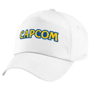 Capcom, Καπέλο παιδικό Baseball, 100% Βαμβακερό Twill, Λευκό (ΒΑΜΒΑΚΕΡΟ, ΠΑΙΔΙΚΟ, UNISEX, ONE SIZE)