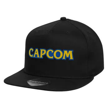 Capcom, Καπέλο παιδικό Flat Snapback, Μαύρο (100% ΒΑΜΒΑΚΕΡΟ, ΠΑΙΔΙΚΟ, UNISEX, ONE SIZE)