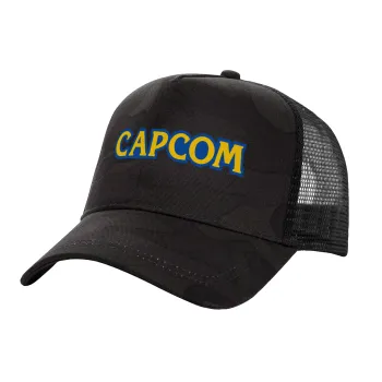 Capcom, Adult Structured Trucker Hat, with Mesh, Dark Army (100% COTTON, ADULT, UNISEX, ONE SIZE)