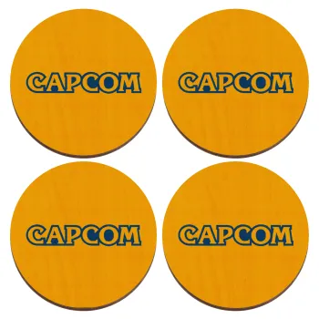 Capcom, ΣΕΤ x4 Σουβέρ ξύλινα στρογγυλά plywood (9cm)