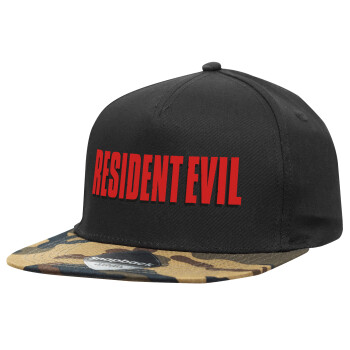 Resident Evil, Καπέλο Ενηλίκων Flat Snapback Μαύρο/Παραλαγή, (100% ΒΑΜΒΑΚΕΡΟ, ΕΝΗΛΙΚΩΝ, UNISEX, ONE SIZE)