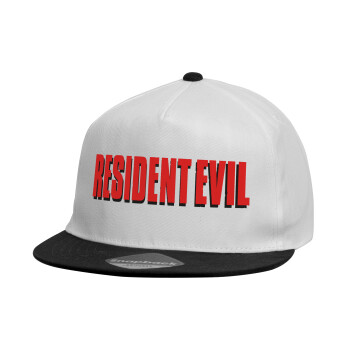 Resident Evil, Καπέλο παιδικό Flat Snapback, Λευκό (100% ΒΑΜΒΑΚΕΡΟ, ΠΑΙΔΙΚΟ, UNISEX, ONE SIZE)