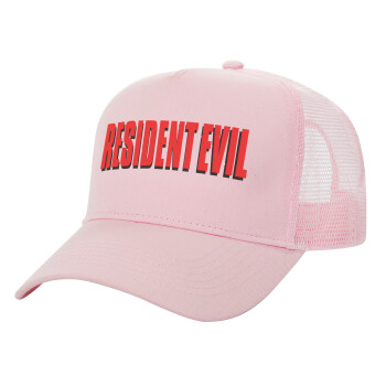 Resident Evil, Adult Structured Trucker Hat, with Mesh, PINK (100% COTTON, ADULT, UNISEX, ONE SIZE)