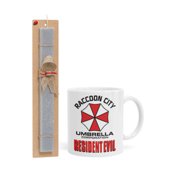 Resident Evil, Easter Set, Ceramic Cup (330ml) & Easter aromatic flat candle (30cm) (GRAY)