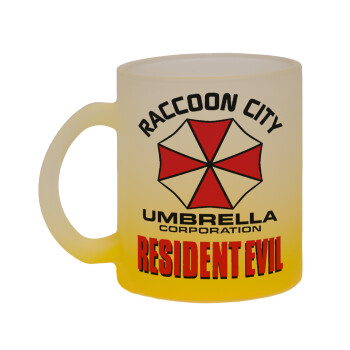Resident Evil, Κούπα γυάλινη δίχρωμη με βάση το κίτρινο ματ, 330ml