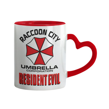 Resident Evil, Mug heart red handle, ceramic, 330ml