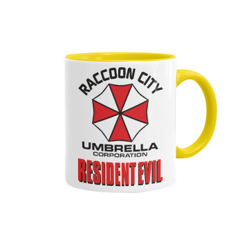 Resident Evil, Κούπα χρωματιστή κίτρινη, κεραμική, 330ml
