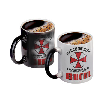 Resident Evil, Color changing magic Mug, ceramic, 330ml when adding hot liquid inside, the black colour desappears (1 pcs)
