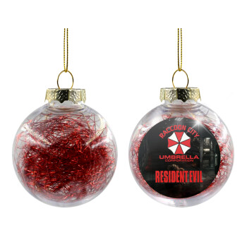 Resident Evil, Χριστουγεννιάτικη μπάλα δένδρου διάφανη με κόκκινο γέμισμα 8cm