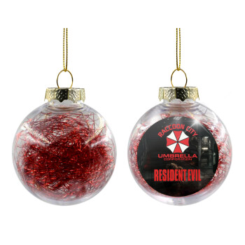 Resident Evil, Transparent Christmas tree ball ornament with red filling 8cm