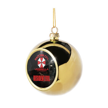 Resident Evil, Golden Christmas tree ball ornament 8cm