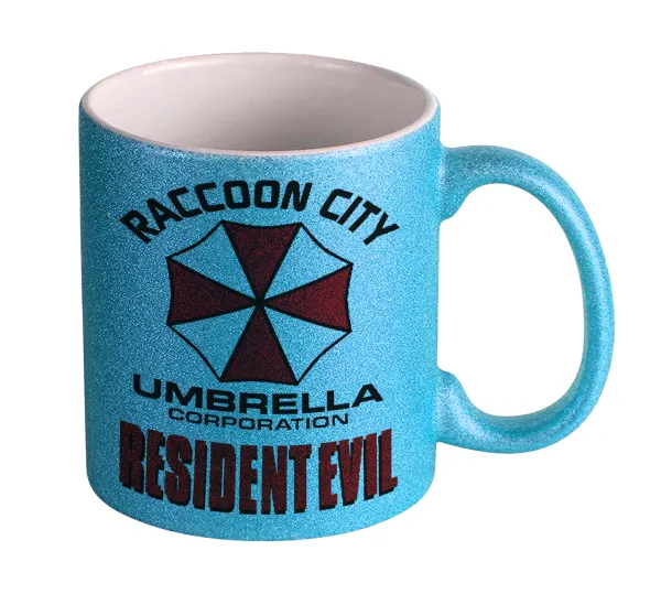 Resident Evil — Light blue glitter mug that sparkles, ceramic, 330ml