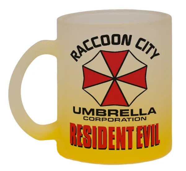 Resident Evil — Two-tone glass mug with matte yellow base, 330ml