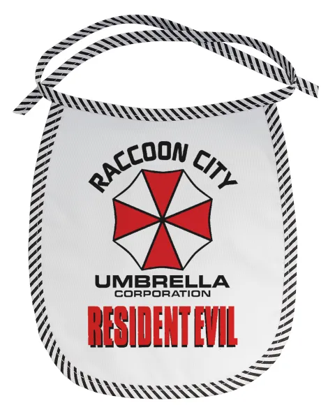 Resident Evil — Stain-resistant baby bib with tie, black