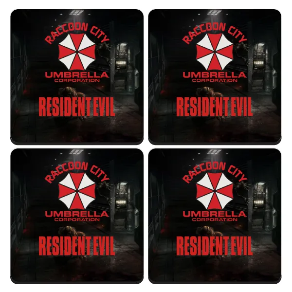 Resident Evil — Σουβέρ ξύλινα τετράγωνα (9cm)
