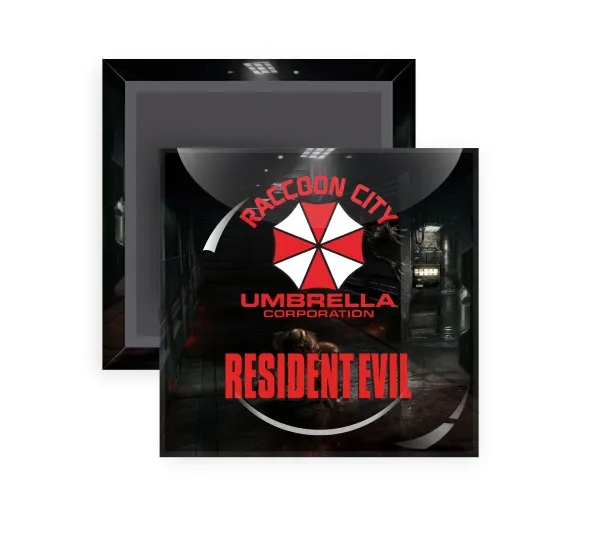 Resident Evil — Square fridge magnet, 5x5cm