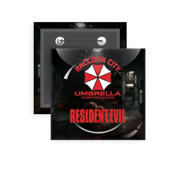 Resident Evil — Square pin badge, 5x5cm