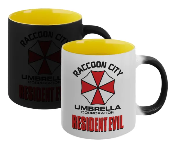 Resident Evil — Κούπα Μαγική εσωτερικό κίτρινη, κεραμική 330ml που αλλάζει χρώμα με το ζεστό ρόφημα