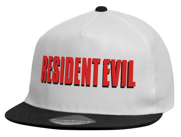Resident Evil — Καπέλο παιδικό Flat Snapback, Λευκό (100% ΒΑΜΒΑΚΕΡΟ, ΠΑΙΔΙΚΟ, UNISEX, ONE SIZE)