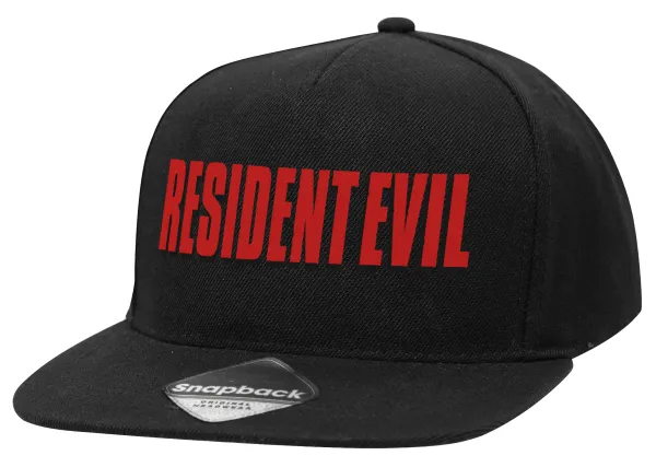 Resident Evil — Adult Flat Snapback Hat Black, (100% COTTON TWILL, ADULT, UNISEX, ONE SIZE)
