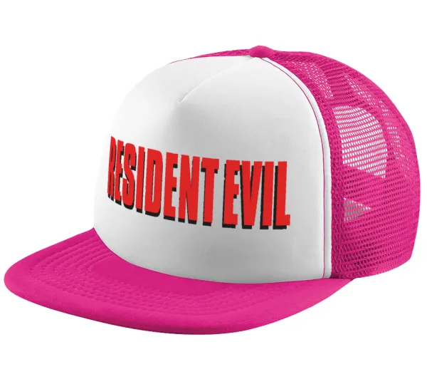 Resident Evil — Adult Soft Trucker Hat with Pink/White Mesh (POLYESTER, ADULT, UNISEX, ONE SIZE)