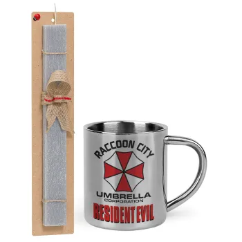 Resident Evil, Easter Set, metallic thermal cup (300ml) & Easter aromatic flat candle (30cm) (GRAY)