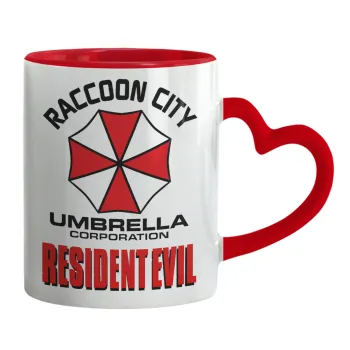 Resident Evil, Mug heart red handle, ceramic, 330ml